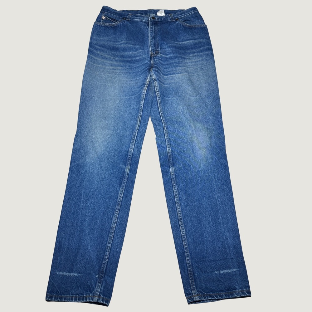 Vintage 80s Levi's Misses Jeans Womens 16 Orange Tab High Rise Straight Blue USA